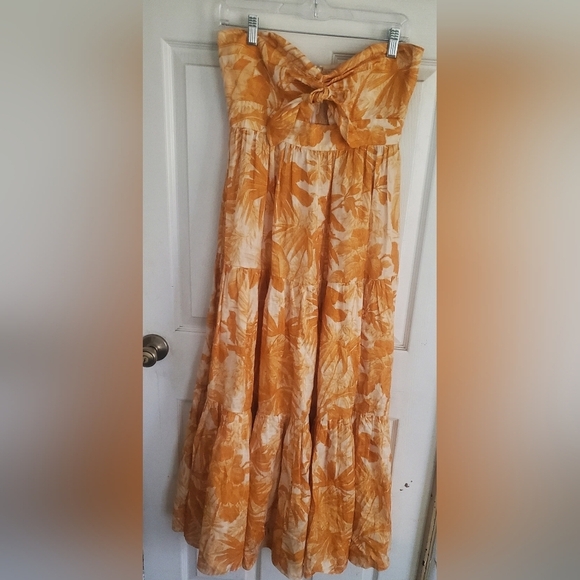 Zimmerman Mae Tie Tiered All Over Floral Print Maxi Dress, Size 2 100% Linen - Picture 4 of 12